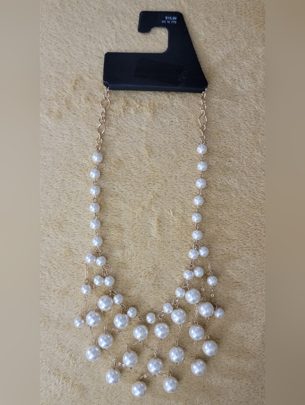 BRAND NEW Elegant Gold-Tone Pearl Multi-Strand Necklace for Women